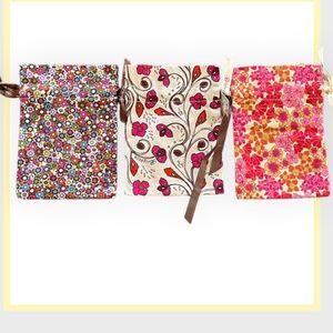 Set of 3 Brighton Dust Cover/Protector Multi-color Floral Dust Bags w/Drawstring